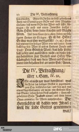 Die IV. Betrachtung/ über I. Sam. IV, 21.