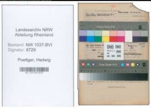 Entnazifizierung Hedwig Poettger , geb. 00.00.0000 ()