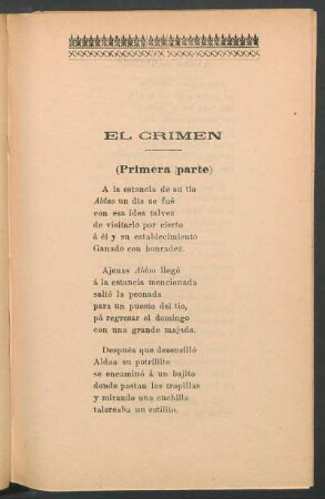 El crimen : (Primera parte)