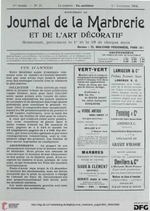 No. 25 (1er Novembre 1904)