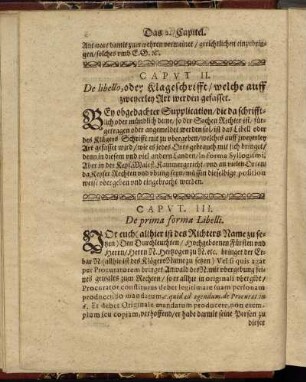 Caput III. De prima forma Libelli.