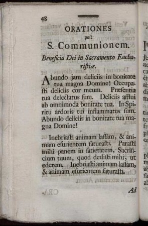 Orationes post S. Communionem.