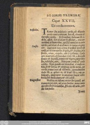 Caput XXVII. De cordis tremore.