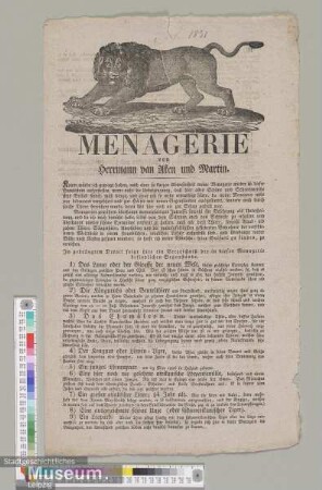 Menagerie von Herrmann van Aken und Martin