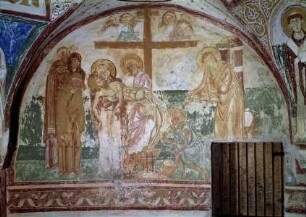 Freskenzyklus mit Szenen aus dem Leben des Heiligen Hermagoras, dem Kreuzigungstod Christi, thronender Madonna und Heiligen — Kreuzabnahme Christi
