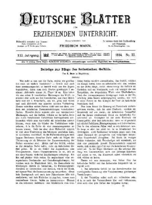 Beiträge zur Pflege des ästhetischen Gefühls : (Schluss)