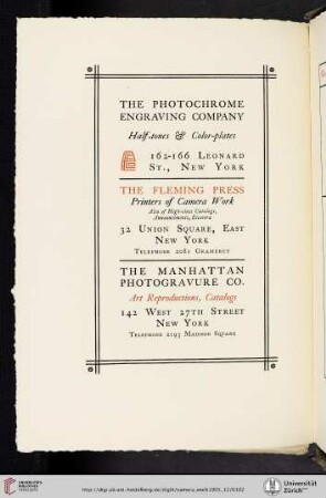 The Fleming Press [Printers of Camera Work]