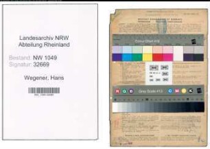 Entnazifizierung Hans Wegener , geb. 15.05.1910 (Arzt)