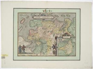 Karte von Ostfriesland, 1:250 000, Kupferstich, um 1601