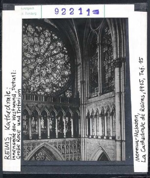 Reims, Kathedrale: Westfassade Innenseite, Große Rose und Triforium