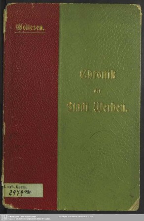 Chronik der altmärkischen Stadt Werben und ihrer ehemaligen Johanniter-Komturei