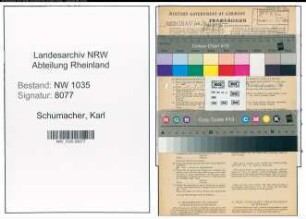 Entnazifizierung Karl Schumacher , geb. 05.06.1894 (Kaufmaennischer Angestellter)