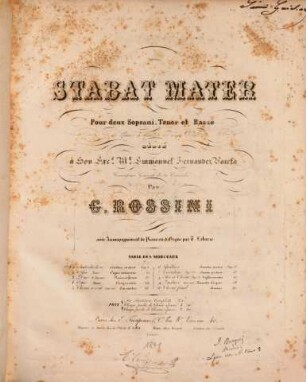 Stabat mater : pour deux soprani, tenor et basse