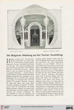 Die Belgische Abteilung auf der Turiner Ausstellung 1902