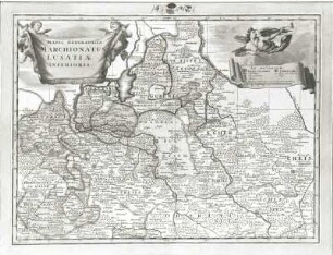 Mappa geographica marchionatus Lusatiae inferioris (Karte der Niederlausitz)