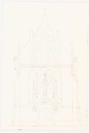 Kirche: Aufriss der Kircheneingangsfront