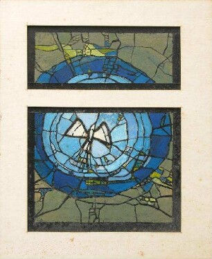 Entwurf Glasfenster - Christliches Motiv mit Taube (2-teilig)