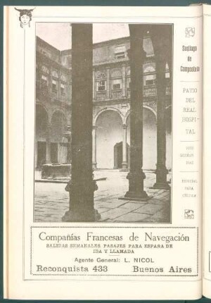 Santiago de Compostela : [Vista del] Patio del Real Hospital