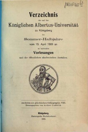 Anekdota zur griechischen Orthographie, 9. WS 1909/10