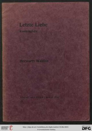 Letzte Liebe : Komitragödie