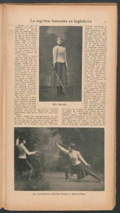 La esgrima femenina en Inglaterra