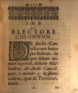 Dissertatio Juris Publici De Electore Coloniensi