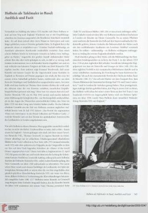 Holbein als Tafelmaler in Basel: Ausblick und Fazit
