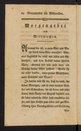 62-66, Morgengebet am Mittwochen