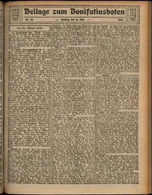 Zweite Ausgabe vom Sonntag, den 24. Juni 1928.