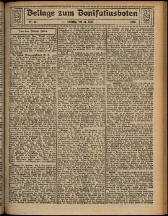 Zweite Ausgabe vom Sonntag, den 24. Juni 1928.