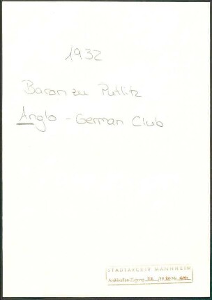 Anglo-German Club, London, Zweigstelle Wiesbaden, Schriftwechsel mit Wichert