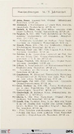 Handzeichnungen 16.-19. Jahrhundert (Nr. 957-1126)