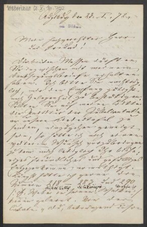 Brief an Friedrich Wilhelm Jähns : 23.01.1872