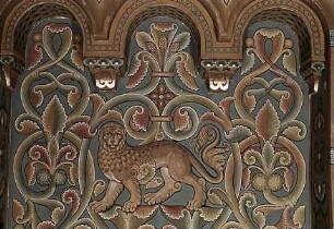 Ornamentale Malerei unterhalb des Deckenansatzes der Ostwand