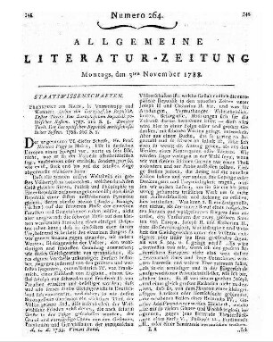 [Vogt, Nicolaus]: Ueber die Europäische Republik / [Nicolaus Vogt]. - Frankfurt am Main: Varrentrapp & Wenner [Th. 1]. Der europäischen Republik politisches Sistem. - 1787 [Th.] 2. Der europäischen Republik wirtschaftliches Sistem. - 1788