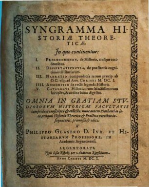 Syngramma Historiae Theoreticae