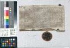 Abt Ludwig zu Helmarshausen (Helmwerdeshußenn) versetzt mit Zustimmung des Konvents Bernd Hillebrandes zu Borgentreich und dessen Frau für 100 rheinische Gulden eine Rente von 8 Malter Korn, halb Roggen, halb Hafer, aus den 2 Hufen in der Feldmark Borgenteich gen. Echgen, die zur Zeit Johann Boden bebaut. SA des Ausstellers und Hermann Costers sowie Johann Bysschops für den Konvent. Datum: ipso die Michaelis archangeli