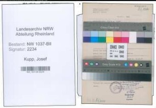 Entnazifizierung Josef Kupp , geb. 12.05.1900 (Verm.Techniker)