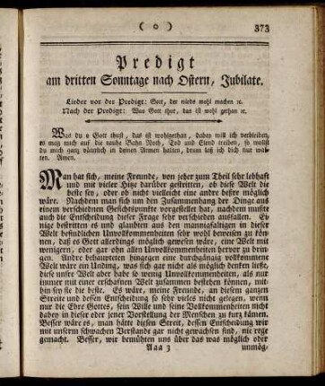 Predigt am dritten Sonntage nach Ostern, Jubilate. - Predigt am 5ten Sonntage nach Ostern, Rogate.