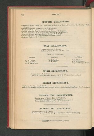 Opium Department.