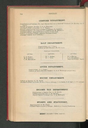 Opium Department.