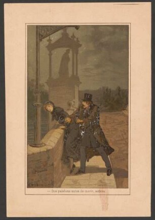 - Dos palabras antes de morir, señora. - [Ilustración para el anuncio de la publicación de "Corona de azahar y corona de espinas"]