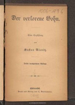 Der verlorene Sohn : eine Erzählung
