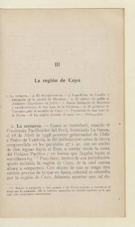 III. La región de Cuyo
