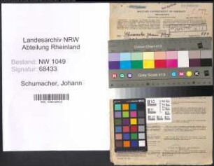Entnazifizierung Johann Schumacher , geb. 25.03.1878 (Landwirt)