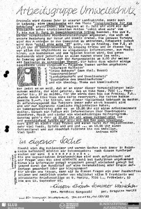 Arbeitsgruppe Umweltschutz