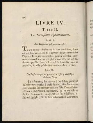 246-262, Titre II.