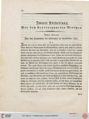 Zweite Abtheilung. Von dem Gehörorgane des Menschen