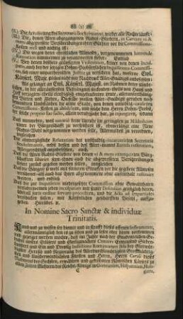 In Nomine Sacro Sanctae & individuae Trinitatis