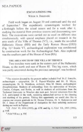 8: Nea Paphos : excavations 1996